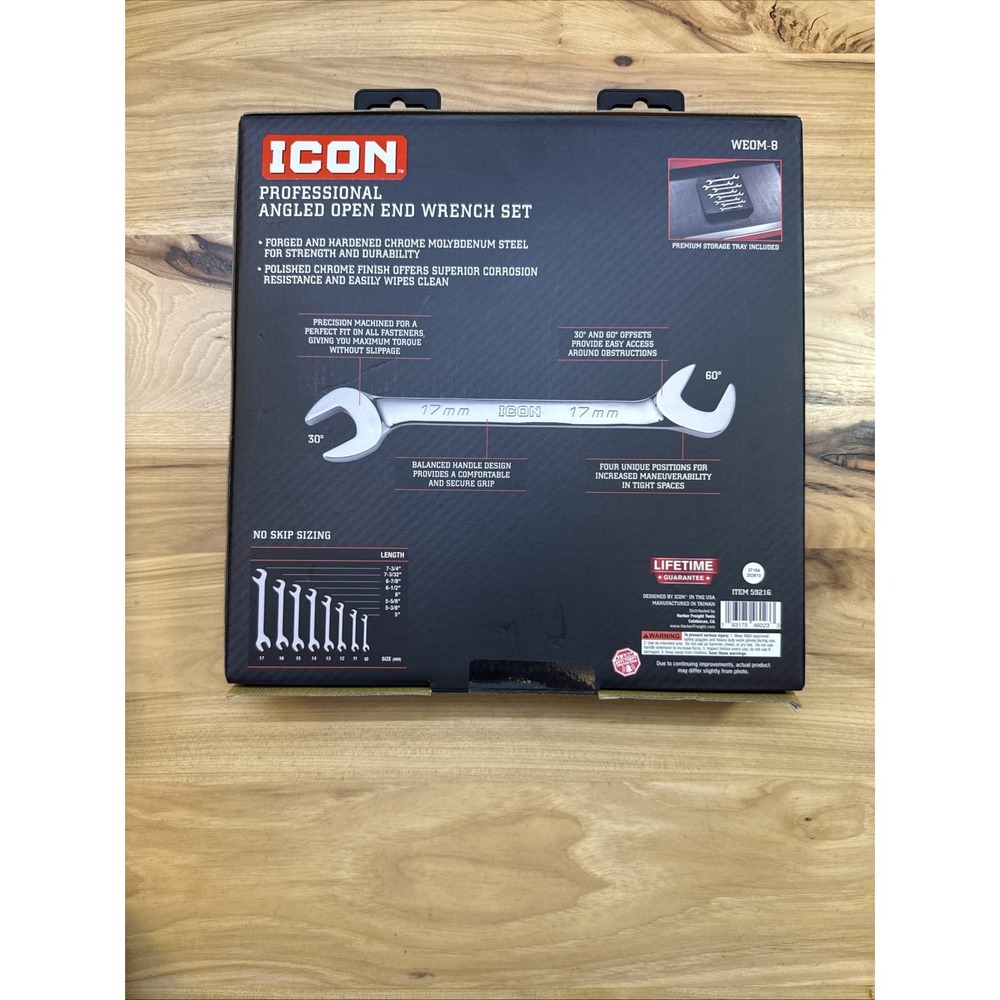 Icon S Shape Wrench Set & Icon Angle Open End Set & Icon Crowfoot Wrench-Metric - Picture 7 of 11